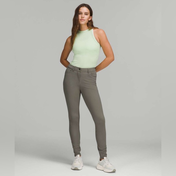 Lululemon City Sleek Slim-Fit 5 Pocket High-Rise Pant in Size 30 Grey Sage - Picture 3 of 15